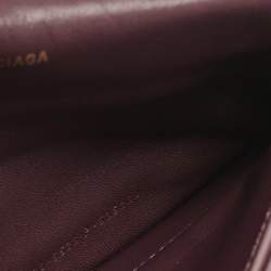 Balenciaga Dark Red Croc Embossed Leather XS Crush Chain Shoulder Bag