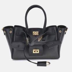 Pre Owned Balenciaga Bel Air Mini Black Leather Handbag