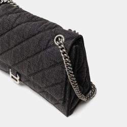 Pre Owned Balenciaga Crush Black Fabric And Leather Shoulder Bag