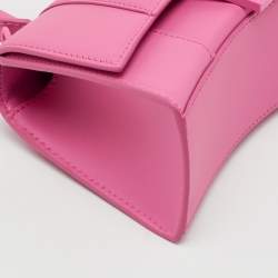 Pre Owned Balenciaga Pink Leather XS Hourglass Top Handle Bag