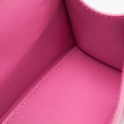 Pre Owned Balenciaga Pink Leather XS Hourglass Top Handle Bag