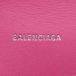 Pre Owned Balenciaga Pink Leather XS Hourglass Top Handle Bag