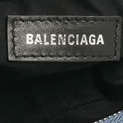 Pre Owned Balenciaga Blue BB Monogram Denim XS Le Cagole Shoulder Bag