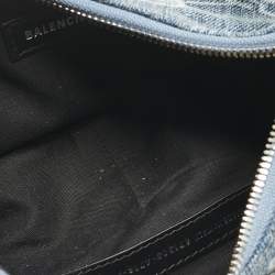 Pre Owned Balenciaga Blue BB Monogram Denim XS Le Cagole Shoulder Bag