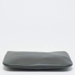 Pre Owned Balenciaga Everyday Grey Leather Zip Pouch 