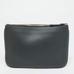 Pre Owned Balenciaga Everyday Grey Leather Zip Pouch 