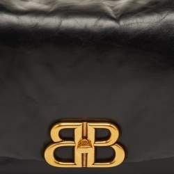 مملوكة مسبقًا Balenciaga Monaco Small Black Leather Shoulder Bag
