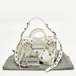 Pre Owned Balenciaga Neo Cagole XS White Leather Tote