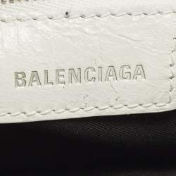 Pre Owned Balenciaga Neo Cagole XS White Leather Tote