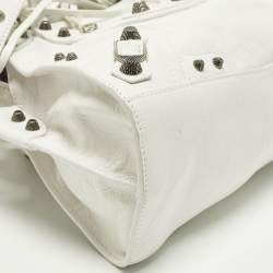Pre Owned Balenciaga Neo Cagole XS White Leather Tote