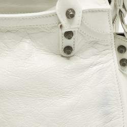 Pre Owned Balenciaga Neo Cagole XS White Leather Tote