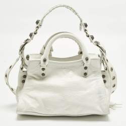 Pre Owned Balenciaga Neo Cagole XS White Leather Tote