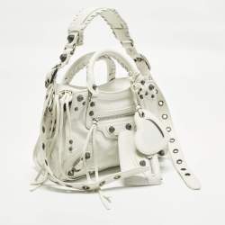 Pre Owned Balenciaga Neo Cagole XS White Leather Tote