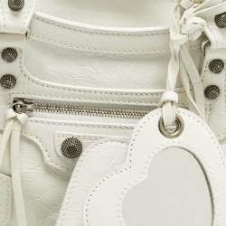 Pre Owned Balenciaga Neo Cagole XS White Leather Tote