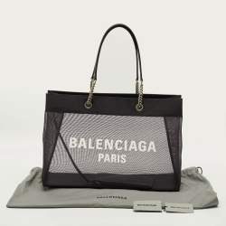 Pre Owned Balenciaga Duty Free Large Black Mesh Nylon Tote