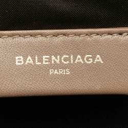 Pre Owned Balenciaga Bazar Brown Shearling Fur and Leather Pouch