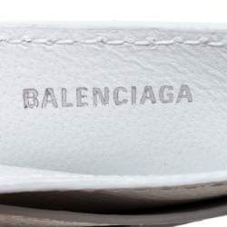 Pre Owned Balenciaga White Leather Logo Card Holder