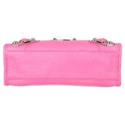 Pre Owned Balenciaga Pink Motocross Classic Mini Leather City Tote Bag