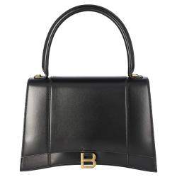 Pre Owned Balenciaga Black Small Leather Hourglass Bag 