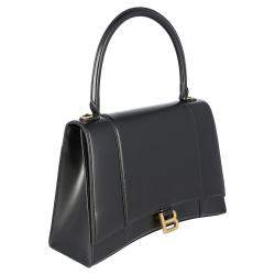 Pre Owned Balenciaga Black Small Leather Hourglass Bag 