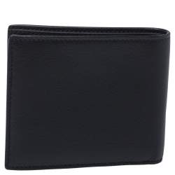 Pre Owned Balenciaga Black Leather Logo Bifold Wallet