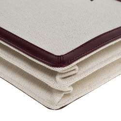 Pre Owned Balenciaga Maroon/Beige Canvas and Leather AJ Clutch