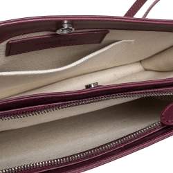 Pre Owned Balenciaga Maroon/Beige Canvas and Leather AJ Clutch