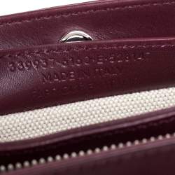 Pre Owned Balenciaga Maroon/Beige Canvas and Leather AJ Clutch