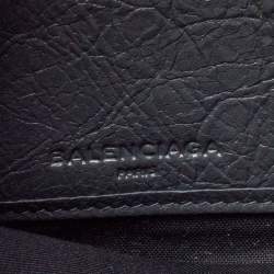 Pre Owned Balenciaga Grey Leather Motocross Classic Zip Continental Wallet
