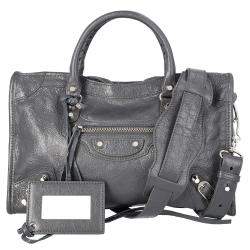 Authentic BALENCIAGA Grey Lambskin Leather Giant 12 City Bag  eBay