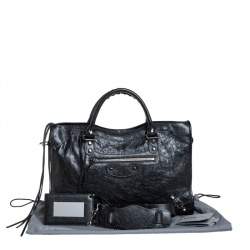 Pre Owned Balenciaga Black Leather Classic RH City Tote