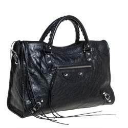 Pre Owned Balenciaga Black Leather Classic RH City Tote