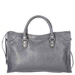 Pre Owned Balenciaga Grey Leather Classic City Small Bag