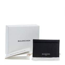 Pre Owned Balenciaga Black Leather Everyday Card Case