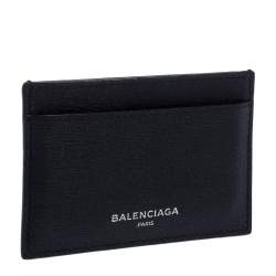 Pre Owned Balenciaga Black Leather Everyday Card Case
