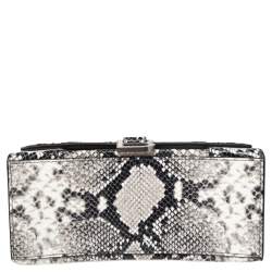 مملوكة مسبقًا Balenciaga Black/Grey Python Embossed Leather Hourglass Top Handle Bag