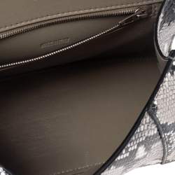 مملوكة مسبقًا Balenciaga Black/Grey Python Embossed Leather Hourglass Top Handle Bag