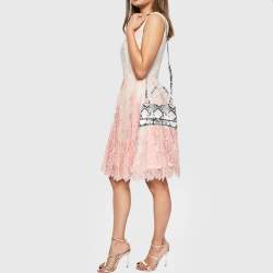 مملوكة مسبقًا Balenciaga Black/Grey Python Embossed Leather Hourglass Top Handle Bag