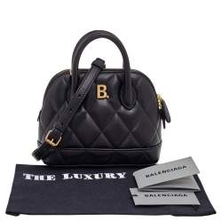 مملوكة مسبقًا Balenciaga Black Quilted Leather XXS Ville Satchel