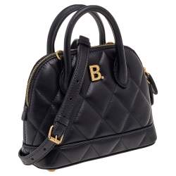 مملوكة مسبقًا Balenciaga Black Quilted Leather XXS Ville Satchel