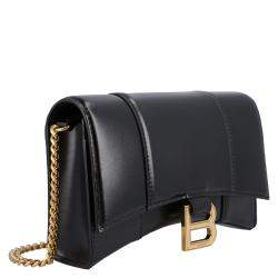 مملوكة مسبقًا Balenciaga Women's Hourglass Wallet on a chain in black