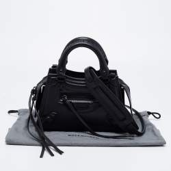 Pre Owned Balenciaga Black Leather Mini Neo Classic Tote