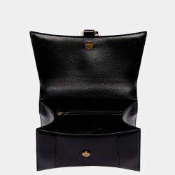 Pre Owned Balenciaga Black Leather Small Hourglass Top Handle Bag Bag