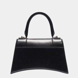 Pre Owned Balenciaga Black Leather Small Hourglass Top Handle Bag Bag