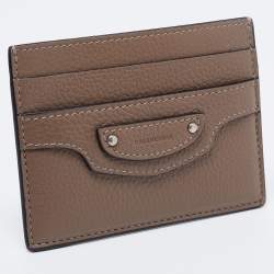 مملوكة مسبقًا Balenciaga Brown Grained Leather Neo Classic Card Holder