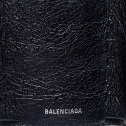 Pre Owned Balenciaga Multicolor Graffiti Print Leather Mini Papier Wallet