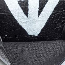 Pre Owned Balenciaga Multicolor Graffiti Print Leather Mini Papier Wallet