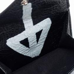 Pre Owned Balenciaga Multicolor Graffiti Print Leather Mini Papier Wallet