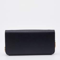 مملوكة مسبقًا Balenciaga Black Leather Everyday Wallet on Chain