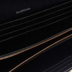 مملوكة مسبقًا Balenciaga Black Leather Everyday Wallet on Chain